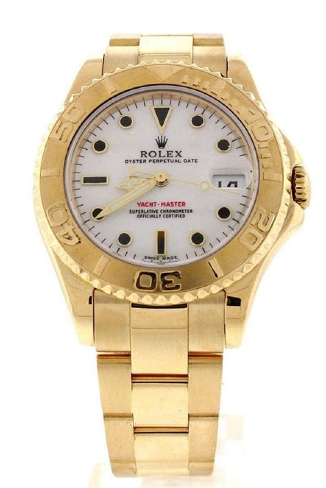 1 rolex yachtmaster 18k gold oyster watch model 169628|1 ROLEX YACHTMASTER 18K GOLD OYSTER WATCH .